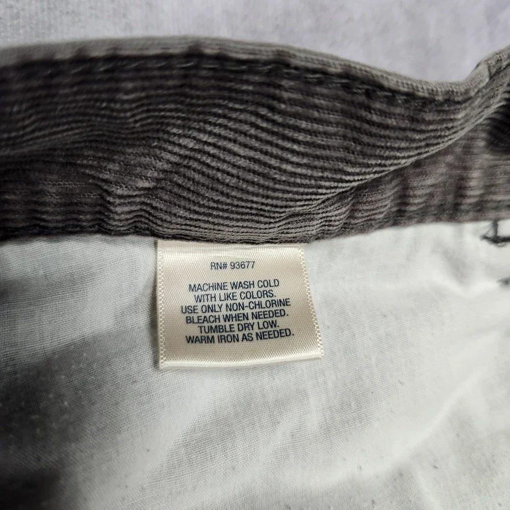 St Johns Bay Mens Gray Brown‎ Corduroy Pants 34x25 Hemmed Straight Leg Cotton